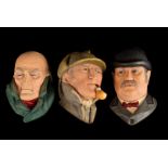 A collection of Bossons wall plaques, in the form of heads inc, King Tutankhamun, Sailor, Fireman,