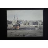 Autochrome Plates, fishing sail boats in harbour at low and high tide, including ‘Young John’,