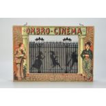 A French lithographed ‘Ombro-Cinema’ Toy Shadow Theatre, with ‘Ombro-Cinema’ proscenium frame, ‘