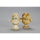 Alabaster Souvenir Peep Eggs, views of Wales and of Derbyshire, F (2)
