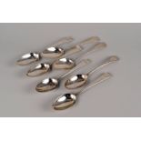 A group of George III silver tablespoons, various dates and makers 15ozt.