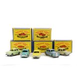 1950s Matchbox Lesney 1-75 Series Cars, 36a Austin A50, 30a Ford Prefect, 57a Wolseley 1500, 45a