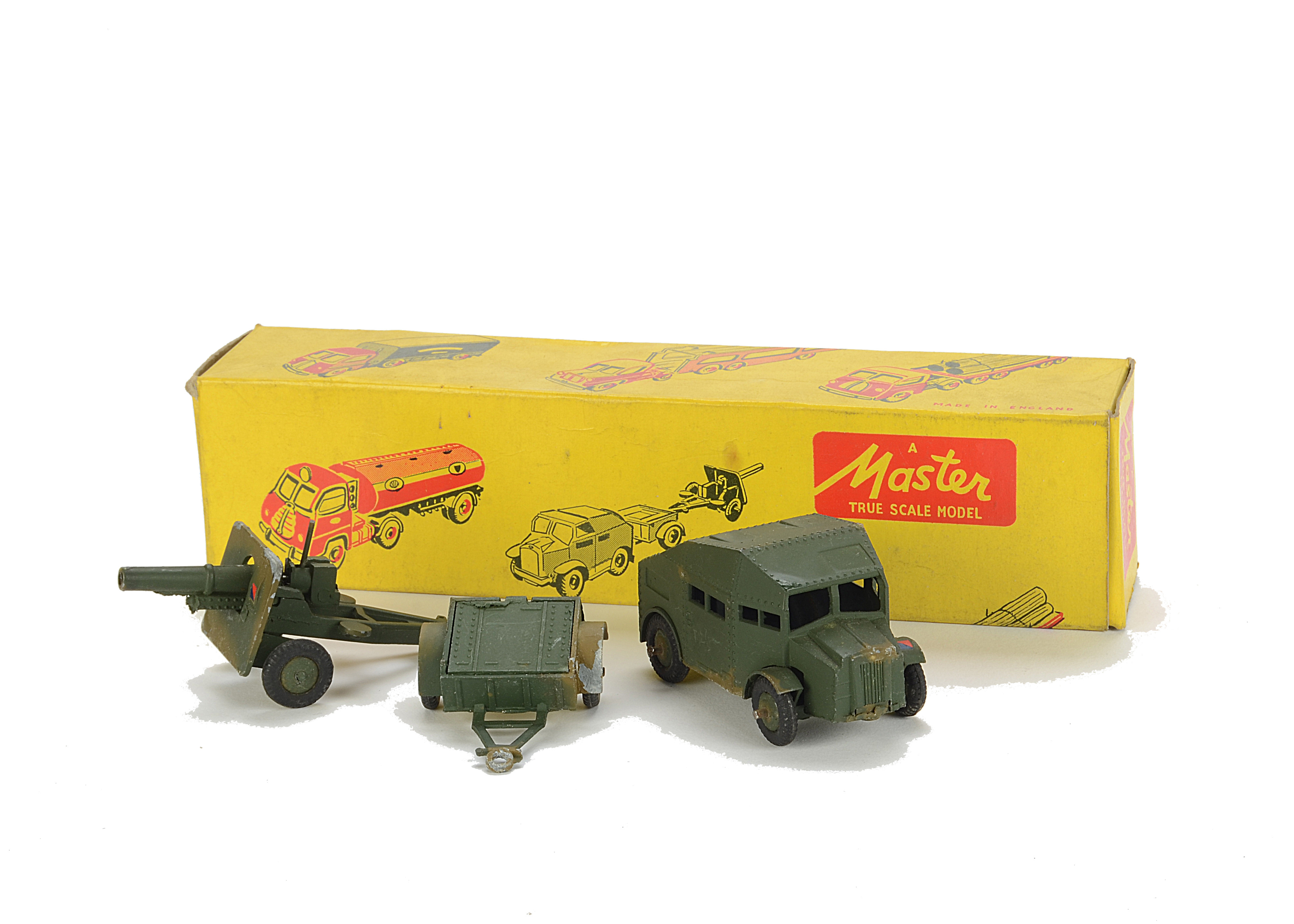 A rare Kemlow Master Model Army Field Gun Set, comprising Armoured Quad, Limber and Field Gun, in