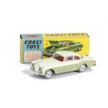 A Corgi Toys 224 Bentley Continental Sports Saloon, cream over metallic green body, red interior,