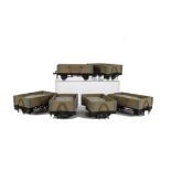 Six scratch-built freelance 0 Gauge (Narrow Gauge) Wagons, finished in grey, with ‘mineral’ loads,