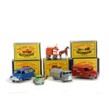 1950s-60s Matchbox Lesney 1-75 Series Commercials, 47a Trojan Van, 25a Bedford ‘Dunlop’ Van, 38a