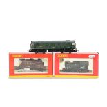 Three Hornby 00 Gauge Diesel Locomotives, comprising R2188 class 06 locomotive D2412 and R072