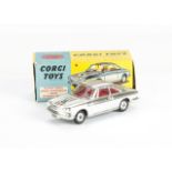 A Corgi Toys 315 Simca 1000 Competition, silver plated body, red interior, RN8, spun hubs, in