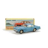 A French Dinky 515 Ferrari 250GT 2+2, metallic blue body, white interior, concave hubs, in