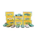 Matchbox Lesney 1-75 Series Cars, 36c Opel Diplomat, 64b MG 1100, 8e Ford Mustang, 44b Rolls-Royce