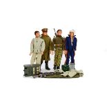 1980s Military Themed Palitoy Action Men, four figures, all with eagle eyes, together with No.