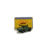 Matchbox Lesney 1-75 Series MB-61a Army Scout Car, olive green body, tan driver, BPW, in scarce type