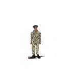 1970s Tom Stone Commando, No.34070 Tom Stone figure, black commando, black flock hair, brown painted