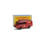 Matchbox Lesney 1-75 Series MB-57c Land Rover Fire Truck, red body, ‘Kent Fire Brigade’ labels,