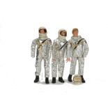 1970s Astronaut Palitoy Action Men, three 1970s figures with No.34156 Astronaut helmet (3), space