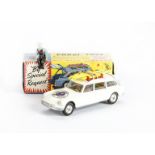 A Corgi Toys 475 Citroën Safari ‘Corgi Ski Club’, white body, Corgi Ski Club decal, red roof rack,