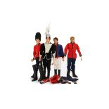 Ceremonial Themed Palitoy Action Men, four figures, one with eagle eyes, together with No.34136