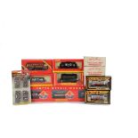 Hornby 00 Gauge Freight stock, including R6002 and R6005 3-wagon sets, 6-wheel tankers R6404A,