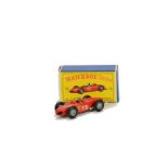 Matchbox Lesney 1-75 Series MB-73a Ferrari Racing Car, red body, RN73, wire wheels, grey driver,