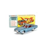 A Corgi Toys 241 Chrysler Ghia L.6.4, metallic blue body, red interior, spun hubs, in original