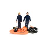 1980s Action Man Mission sets, two figures, one with eagle eyes, together with No.34310 Sabotage set