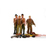 1970s ‘Wild West’ themed 1970s Palitoy Action Men, four figures, three with eagle eyes, together