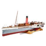 A fine painted wood Remote Control Model of Paddle Steamer PS Juno, original vessel built in 1898,