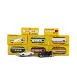 Metosul Diecast, Leyland Atlantean No.33, 36, 23, 35, 44 and 34, No.1 Renault Floride, white body,