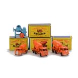 Matchbox Lesney 1-75 Series Cement Mixers, 3a Cement Mixer, orange MW, 26a ERF Cement Mixer, GPW,