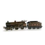 A Bassett-Lowke 0 Gauge 3-rail DC Electric Compound Locomotive and Tender, in LMS deep maroon as