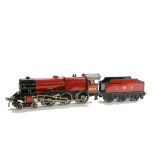 A Bassett-Lowke 0 Gauge Clockwork ‘Royal Scot’ Locomotive and Tender, in LMS crimson as no 6100 ‘