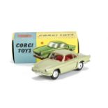 A Corgi Toys 222 Renault Floride, olive green body, red interior, smooth hubs, in original box, E,