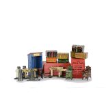 Hornby 0 Gauge Station Accessories, comprising a Watchman’s Hut set with box, poker is repro, 7