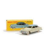 A French Dinky 24v Buick Roadmaster, rare variation with ivory body, metallic blue roof, plated