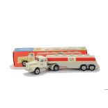 A Tekno 481 Scania Articulated “Esso” Petrol Tanker, white cab, white and red tanker, cast hubs,