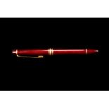 A Mont Blanc Meiserstuck fountain pen, with 14k gold nib, in maroon finish (boxed)