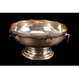 An Elizabeth II silver twin handled comport, marked London 1952 by Goldsmiths and Silversmiths,