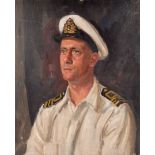 Bernard Hailstone RP (1910-1987), oil on canvas portrait of a Naval Officer, Portrait of a