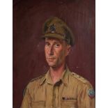 Bernard Hailstone RP (1910-1987), portrait of a British Army Officer oil on canvas, believed to be