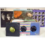 The Beatles, approx forty 7" singles including some contract issues, sold with nine albums including