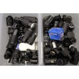 Lenses, a varied selection including camera, projector and enlarger optics from Pentax, Vivitar