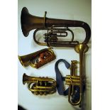 Brass Instruments, Bugle, Cornet, Trumpet and small Tuba, A/F condition