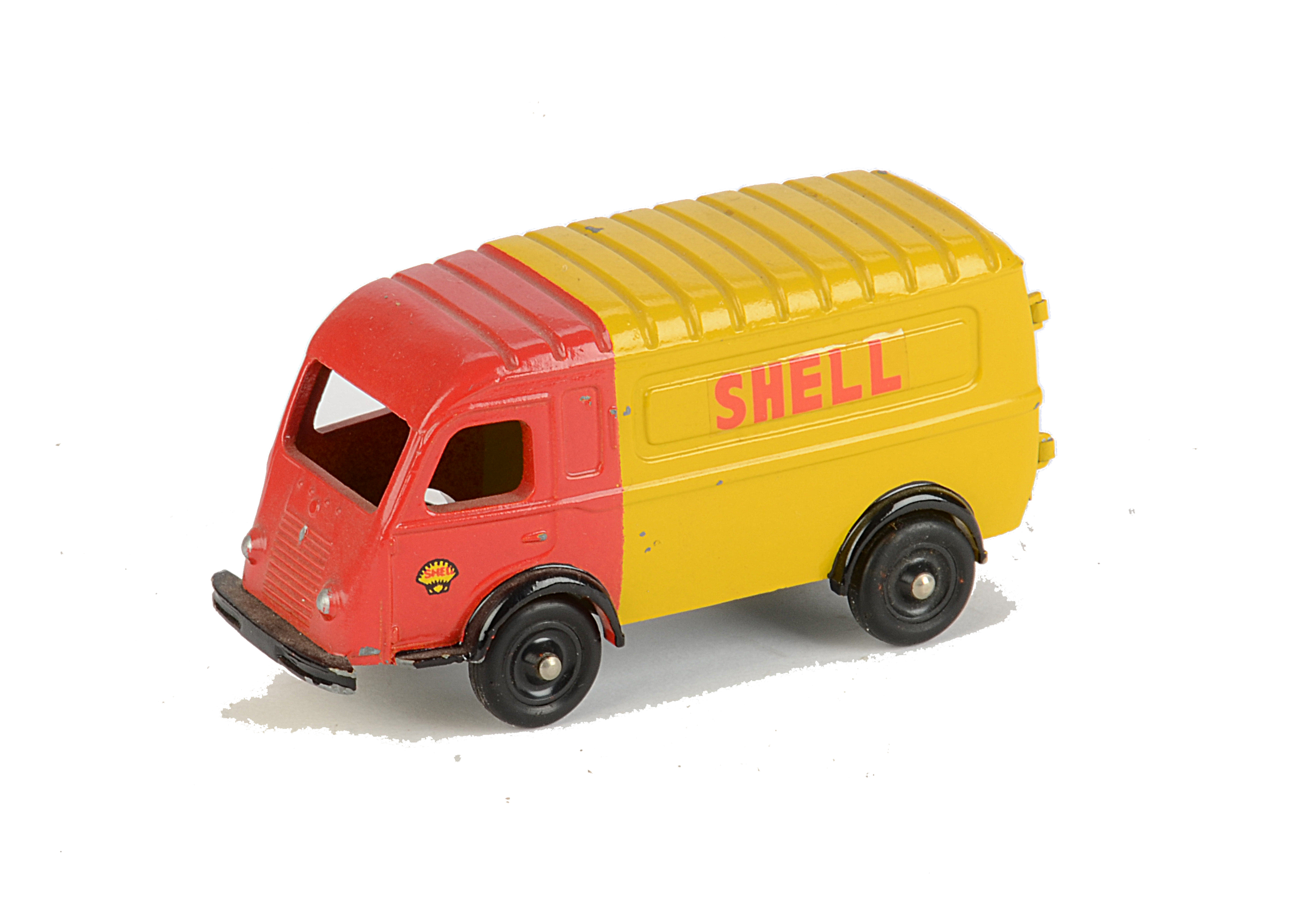 A CIJ No.3/60S Renault 1000 Kgs 'Shell' Van, red/yellow body, black plastic hubs, tinplate rear