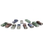 Post-War Dinky Toy Cars, 36a Armstrong Siddeley, 38a Frazer Nash, 36e British Salmson, 40a Riley,