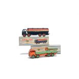 A Dinky Supertoys 902 Foden Flat Truck, 2nd type orange cab and chassis, mid-green flatbed and hubs,