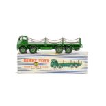 A Dinky Toys 905 Foden Flat Truck With Chains, 2nd type dark green cab, chassis and flatbed, mid-