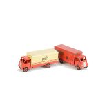 Dinky Toys Guy Vans, 514 'Spratts', 1st type cab, red grooved hubs, G-VG, 514 'Slumberland' 1st type