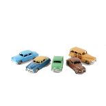 American Cars by Dinky Toys, 172 Studebaker, blue body, fawn hubs, VG-E, 139a Ford Sedan, green body
