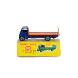 A Dinky Toys 433 Guy Flat Truck With Tailboard, 2nd type violet blue cab and chassis, orange