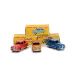 1950s Dinky Toy Cars, 161 Austin Somerset Saloon, red body and hubs, VG-E, 152 Austin Devon